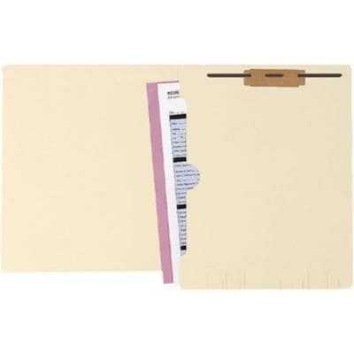 Medical Arts Press® Manila Full-Pocket End-Tab Folders, Straight-Cut Tab, 1 Fastener, Letter Size, 5