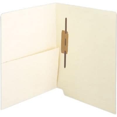 Medical Arts Press® 11 Pt. Manila End-Tab Pocket Folders, 5th Position Fastener, 50/Bx