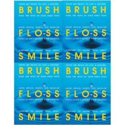 Medical Arts Press® Dental Laser Postcards, Brush, Floss, Smile