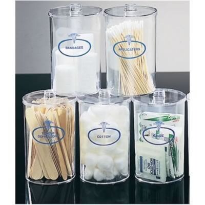 Mabis® Stor-A-Lot™ Jars; Labeled Clear Plastic