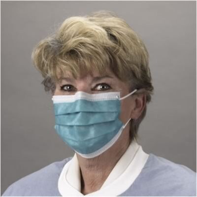 Crosstex® Protective Masks; Isofluid®, Earloop, Teal