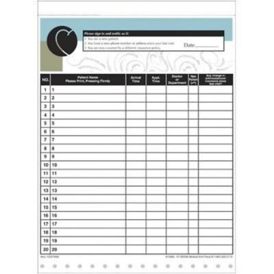 Medical Arts Press® Designer Privacy Sign-In Sheets, Non-personalized Custom Front Design