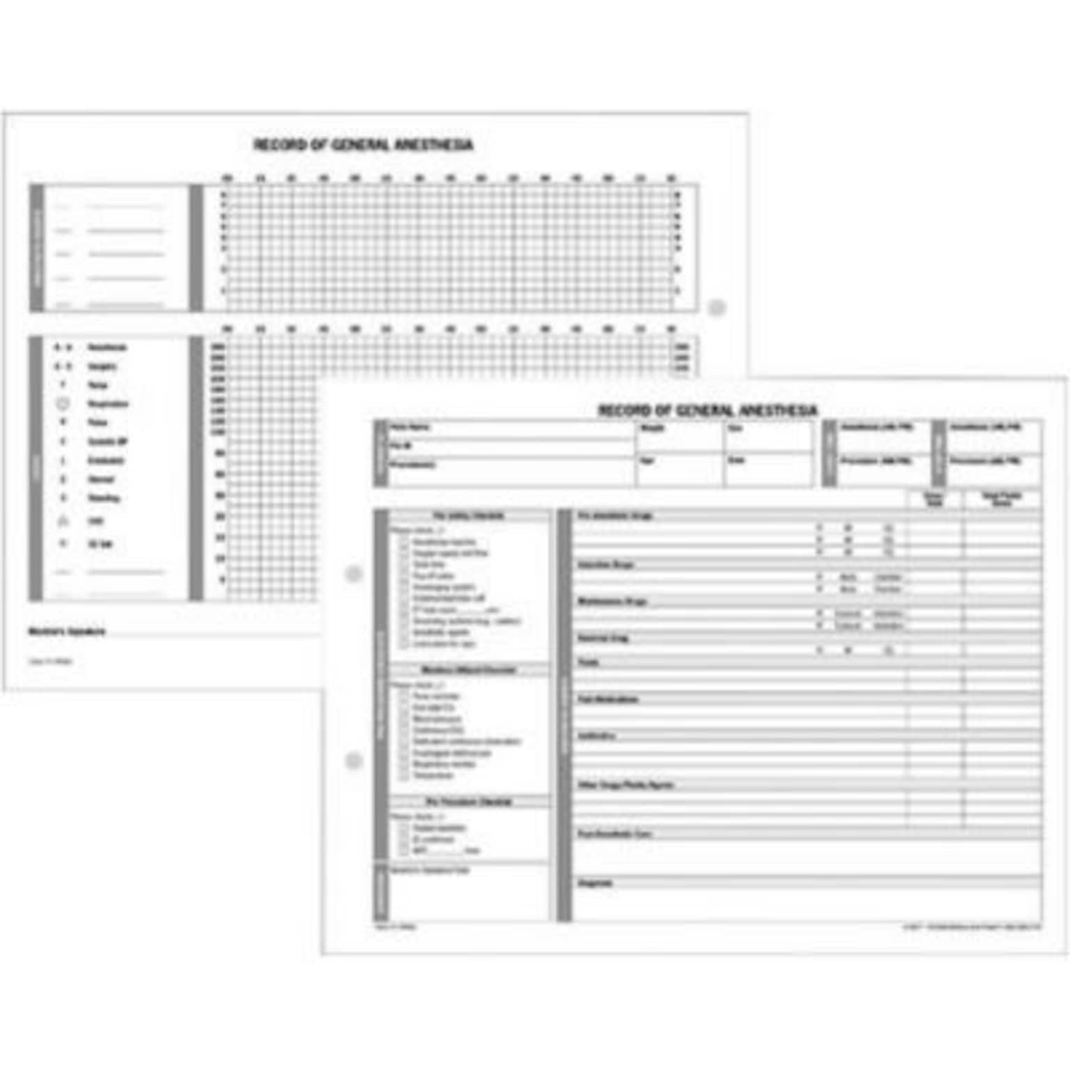 Medical Arts Press Anesthesia Record, 125/Pack (13877)