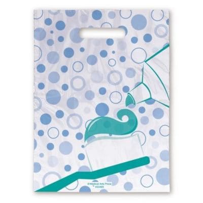 Medical Arts Press® Dental Scatter Print Bags, 7-1/2x10",  Blue Circles