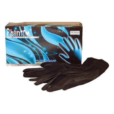 Adenna Phantom Powder Free Black Latex Gloves, Small, 100/Box (APBL108912)