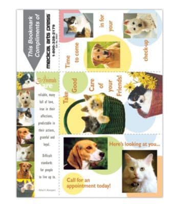 Preventive 3-Up Laser Postcards with Bookmark, Animals are..., 150 Postcards/Pack
