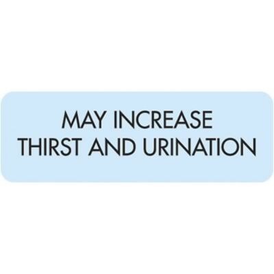 Veterinary Medication Instruction Labels, May Increase Thirst, Blue, 1.5 x 0.5 inch, 500 Labels