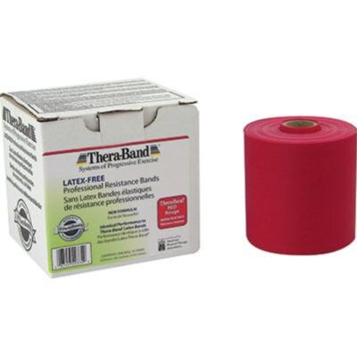 Thera-Band® Latex Free Exercise Bands 25 Yard Roll, Medium, Red