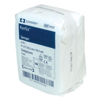 Kerlix 4 6-Ply Cotton Gauze Sponges, 100/Box (KKBS019032)