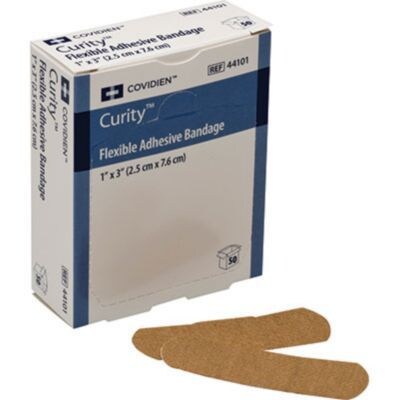 Curity 1” x 3” Flexible Fabric Adhesive Bandages, 50/Box (KCFB019101)