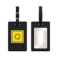 Centon OTM Monogram Leather Bag Tag, Inversed, Black, Electric Q