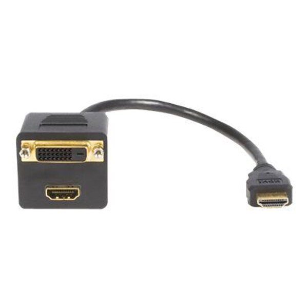 StarTech® 1 HDMI To HDMI/DVI-D Male/Female Splitter Cable; Black
