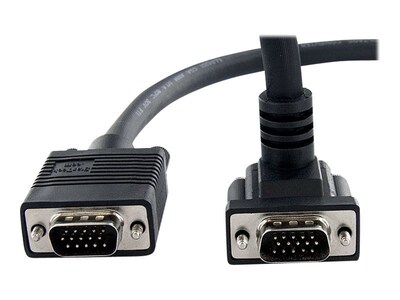 Startech® 6 Coax 90 Deg Down Angled High Resolution HD15 Male/Male VGA Monitor Cable, Black