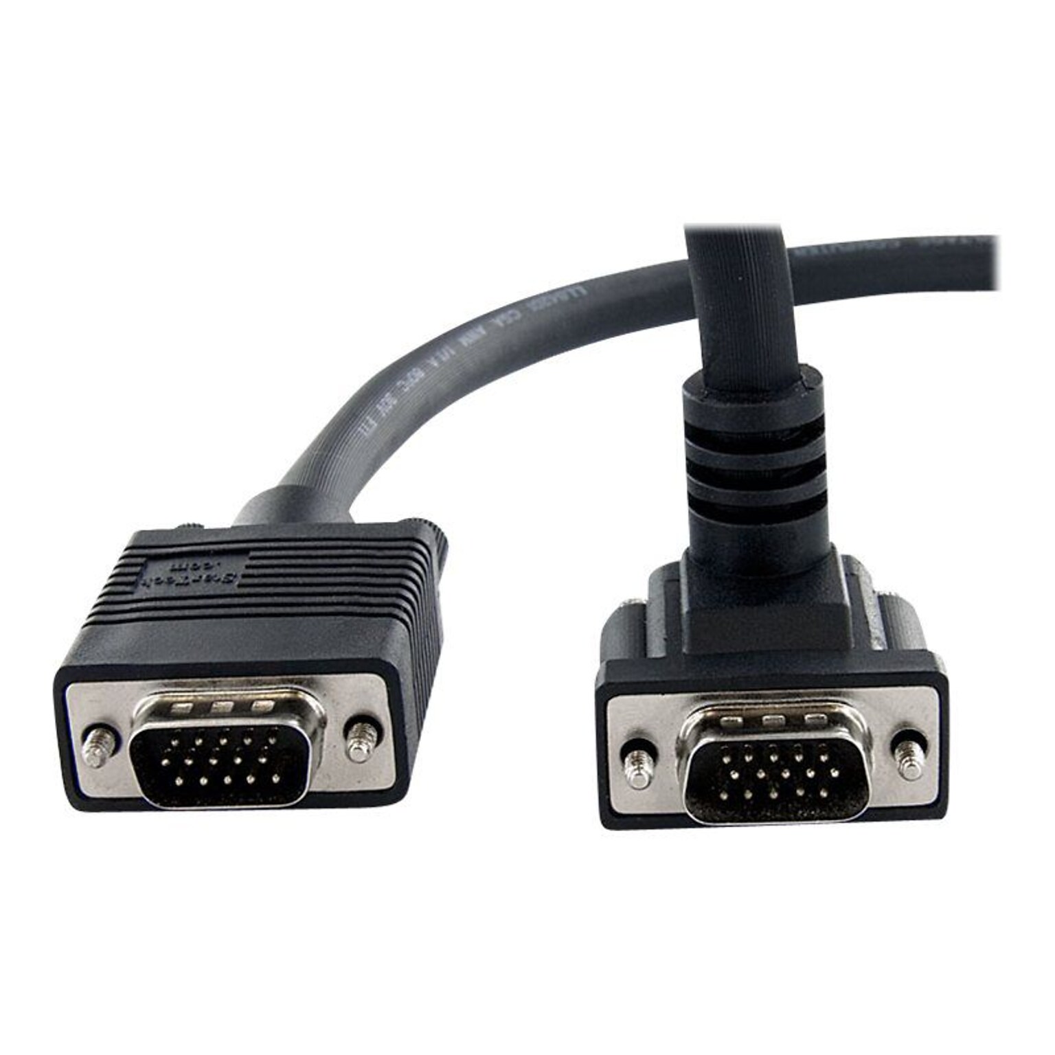 Startech® 6 Coax 90 Deg Down Angled High Resolution HD15 Male/Male VGA Monitor Cable, Black