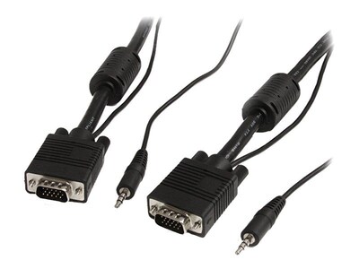 StarTech® 25 Coax High Resolution HD15 VGA Male/Male Monitor Cable With Audio