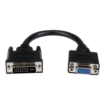 StarTech® 8 DVI To VGA Male/Female Cable Adapter; Black