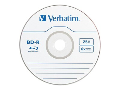Verbatim® BD-R 25GB 6x Blu-ray Single Layer Recordable Disc; 10 Pack Spindle