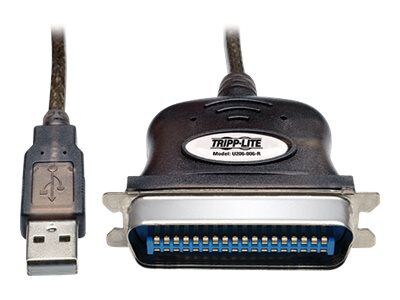 Tripp Lite 10' USB-A to Parallel Centronics 36 Male/Male Printer Cable; Gray