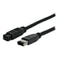 StarTech® 6' 6 Pin Male to 6 Pin Male FireWire Data Transfer Cable; Black