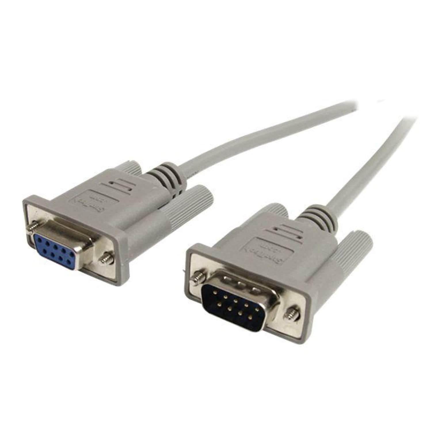 StarTech® 25 DB9 Male To DB-9 Female Straight Through Serial Network Cable; Gray