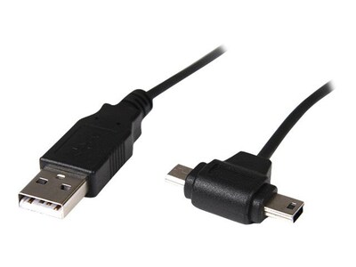 StarTech 3 Combo USB To Micro USB and Mini USB Cable, Black