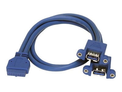 Startech® 1.6 USB 3.0 2-Port Type A Female To 1 - IDC Female Panel Mount Cable, Blue