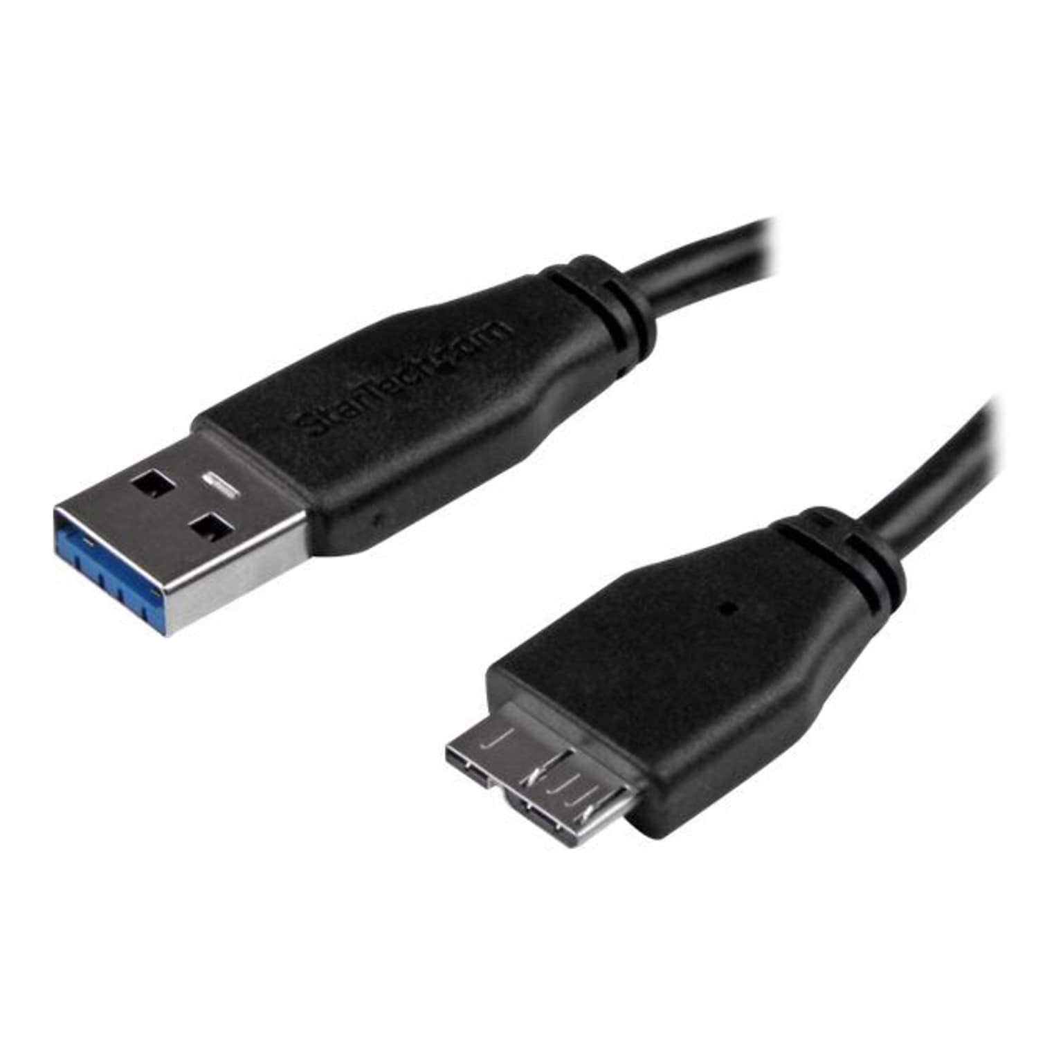 StarTech® 6 Type A Male To Type B Male Slim Micro USB 3.0 Cable; Black
