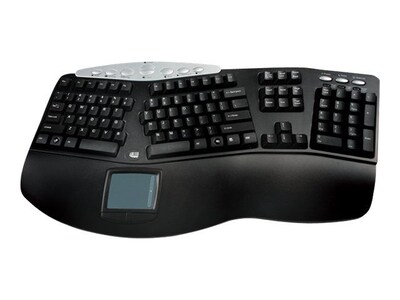 Adesso Tru-Form Pro Contoured Ergonomic USB Keyboard With TouchPad- USB