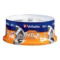 Verbatim® 94866 Digital Movie® 4.7GB 8x DVD Recordable Media; 25 Pack