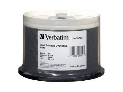 50/Pack 8.5GB 8x DL DVD Recordable Media