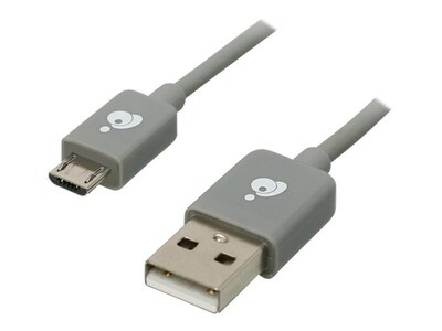 Iogear® 9.8 Type A Male USB to Type B Male Micro USB Charge & Sync Cable; Gray
