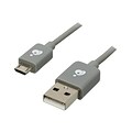 Iogear® 3.3 Type A Male USB to Type B Male Micro USB Charge & Sync Cable; Gray