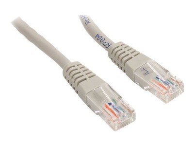 StarTech M45PATCH3GR 3ft Cat5e Gray Molded RJ45 UTP Cat 5e Patch Cable; 3ft Patch Cord