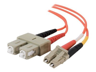 C2G ® 33014 1 m LC/SC Male/Male 50/125 OM2 Duplex Multimode Fiber Optic Cable, Orange