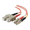 C2G® 6.56 LC Male To SC Male 62.5/125 OM1 Multimode Duplex Fiber Optic Cable; Orange