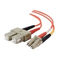 C2G ® 33014 1 m LC/SC Male/Male 50/125 OM2 Duplex Multimode Fiber Optic Cable, Orange