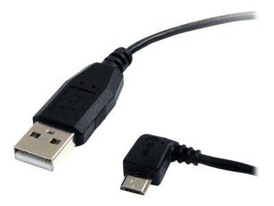 Startech 6 Left Angle USB A To USB Micro B USB Cable, Black (UUSBHAUB6LA)