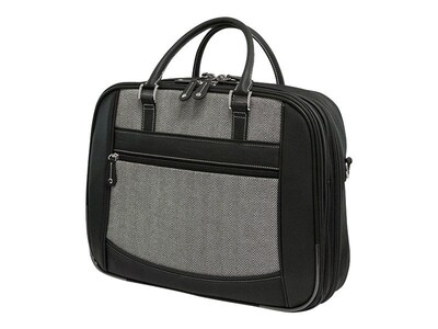 Mobile Edge ScanFast Black/White Faux-Leather Large Briefcase For 16 Laptop