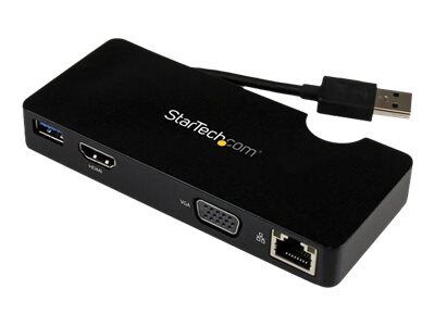 StarTech USB3SMDOCKHV Travel Docking Station for Laptops; HDMI or VGA, USB 3.0