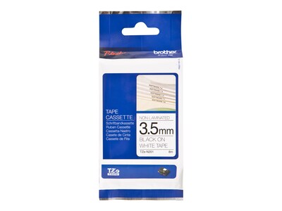 Brother® TZeN201 0.13 Super Narrow Label Tape, Black On White