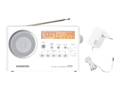 Sangean PR-D4W AM/FM/Weather Alert Portable Radio, Black