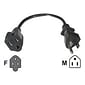 C2G® 15' NEMA 5-15P to NEMA 5-15R Outlet Saver Power Extension Cord, Black