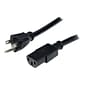 StarTech® 10' NEMA5-15P To IEC 60320 C13 Computer Power Cord; Black
