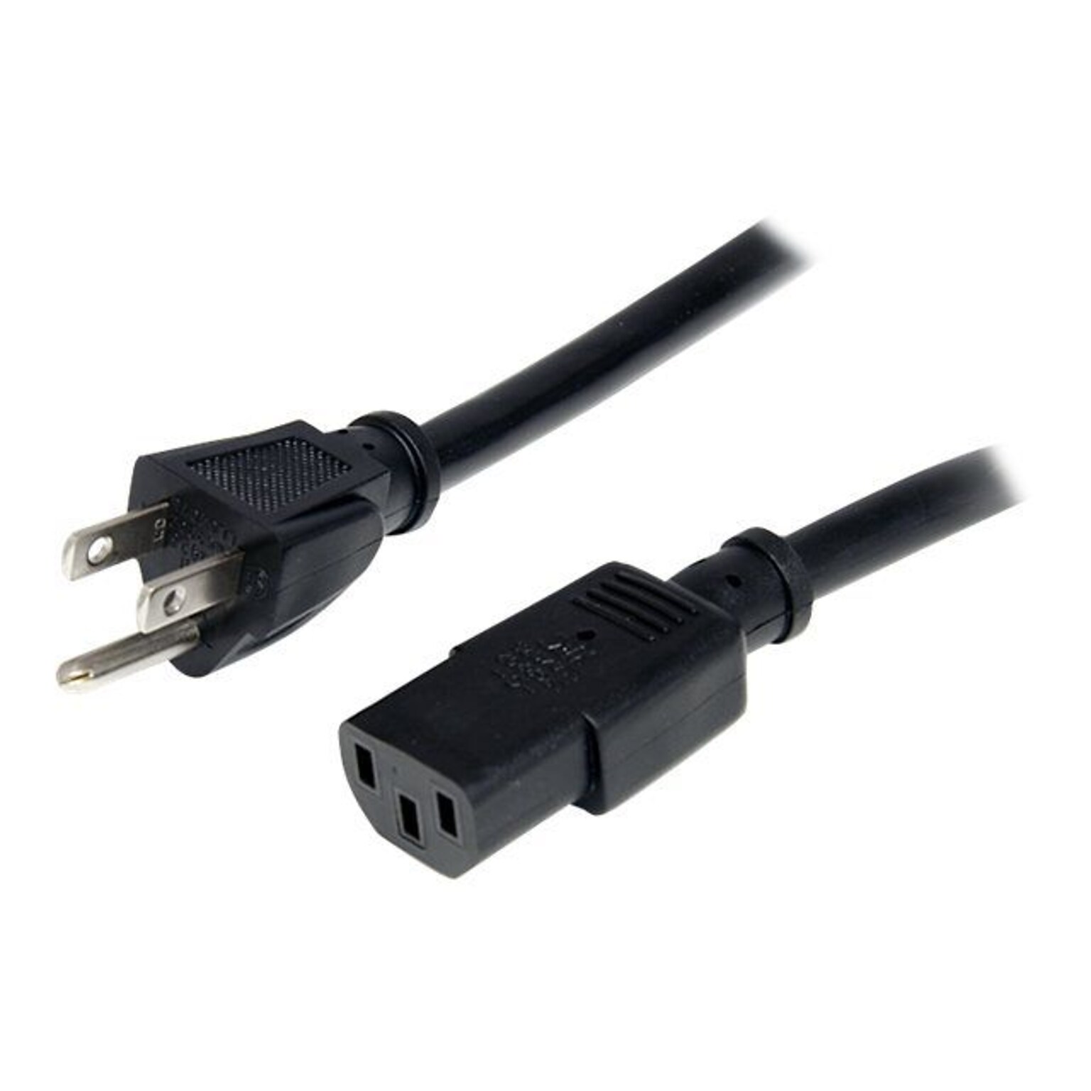 StarTech® 10 NEMA5-15P To IEC 60320 C13 Computer Power Cord; Black