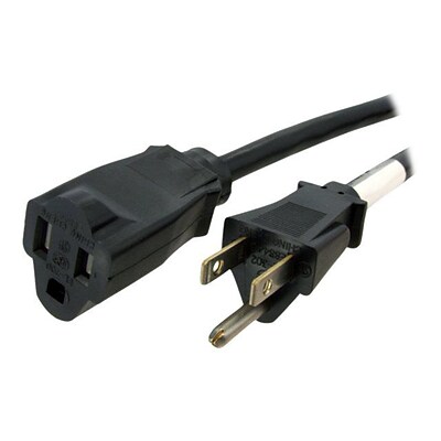 StarTech® 25 NEMA 5-15R to NEMA 5-15P Power Extension Cord; Black
