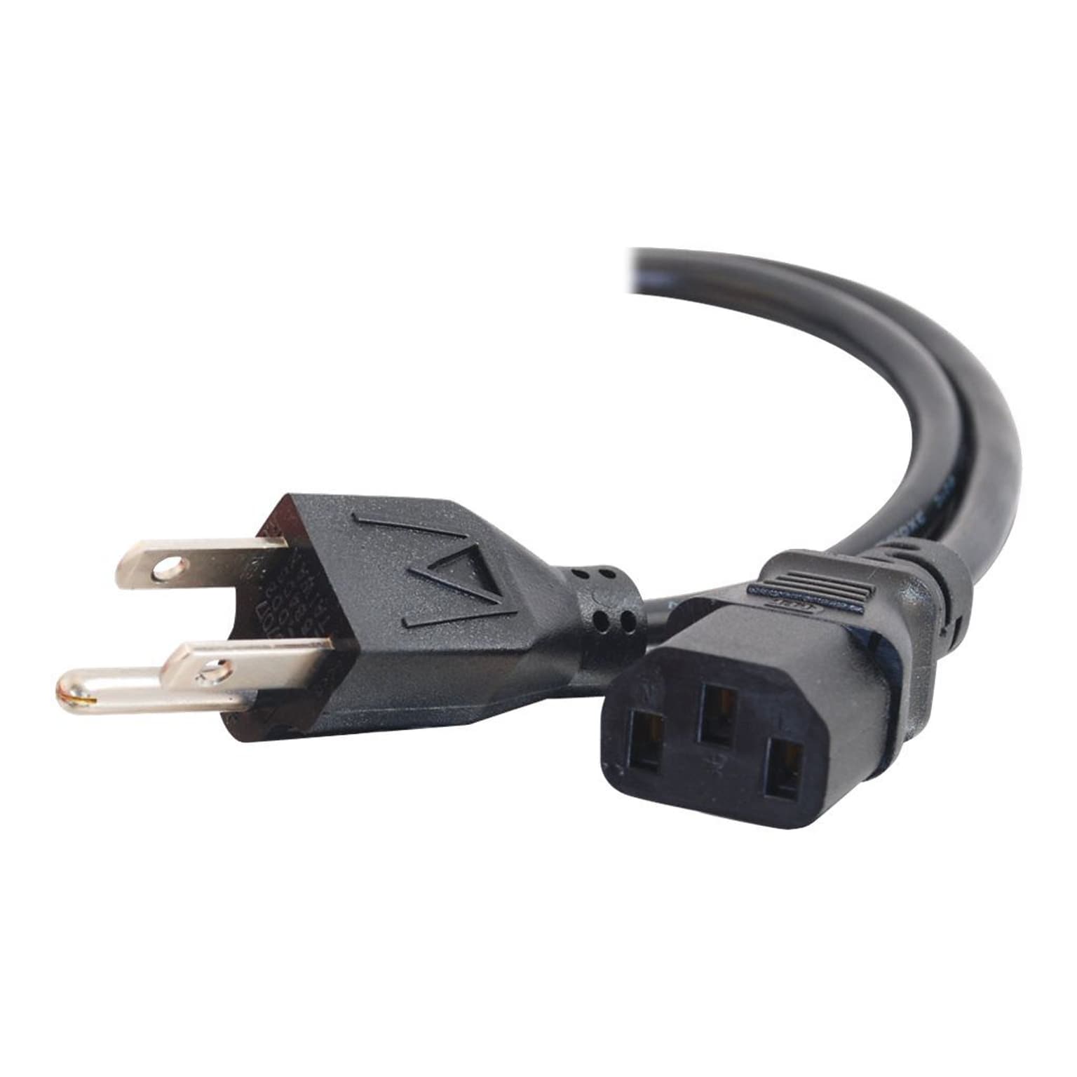 C2G® 8 NEMA 5-15P to IEC320C13 Universal Power Cord; Black
