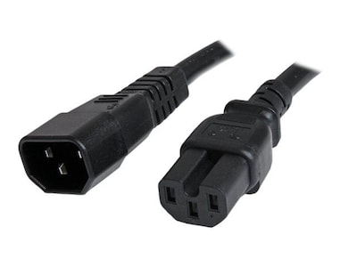 Startech® 3 IEC 60320 C14 To IEC 60320 C15 Computer Power Cord, Black