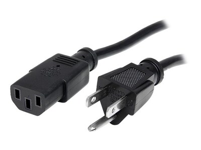 StarTech® 25' NEMA5-15P To C13 Standard Computer Power Cord; Black