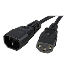 Startech® 3 IEC 60320 C13 To IEC 60320 C14 Standard Computer Power Extension Cord, Black