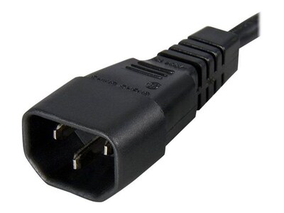 Startech® 3' IEC 60320 C13 To IEC 60320 C14 Standard Computer Power Extension Cord, Black